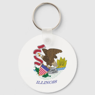 Illinois Flagg Nyckelring