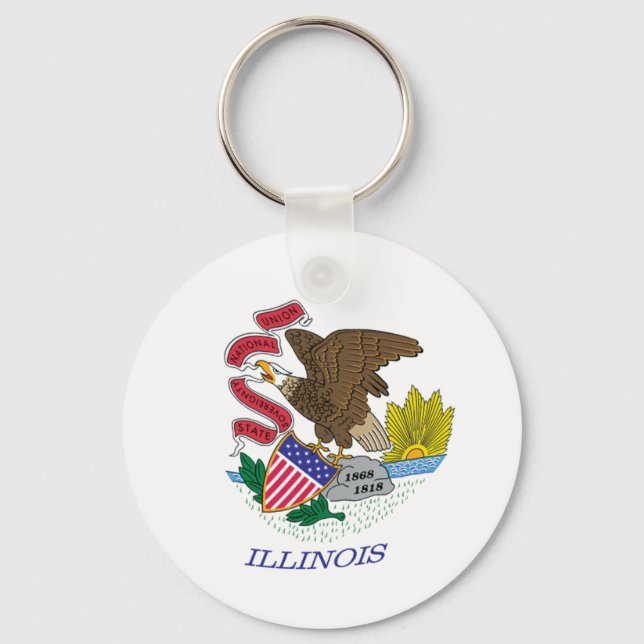 Illinois Flagg Nyckelring (Framsida)