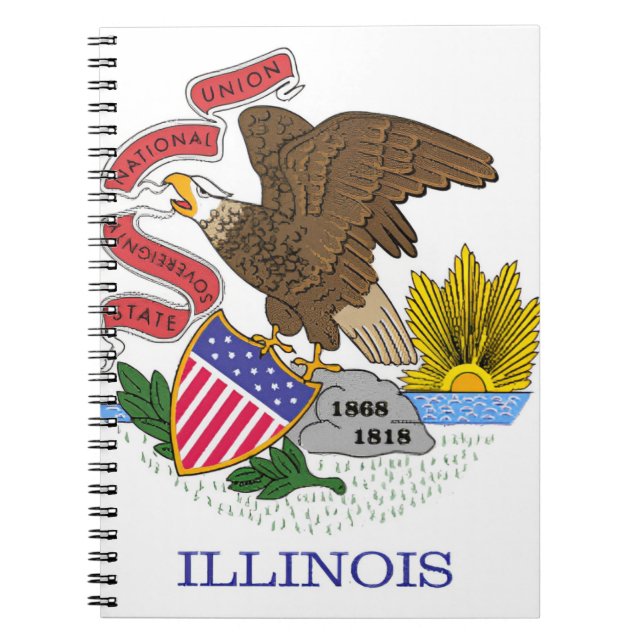 Illinois Flagga Anteckningsbok (Framsidan)