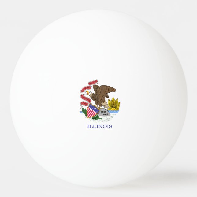 Illinois Flagga Dekorativ kudde Pingisboll (Framsidan)