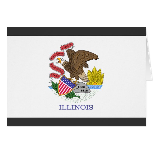 Illinois flagga hälsningskort (Framsidan Horizontal)