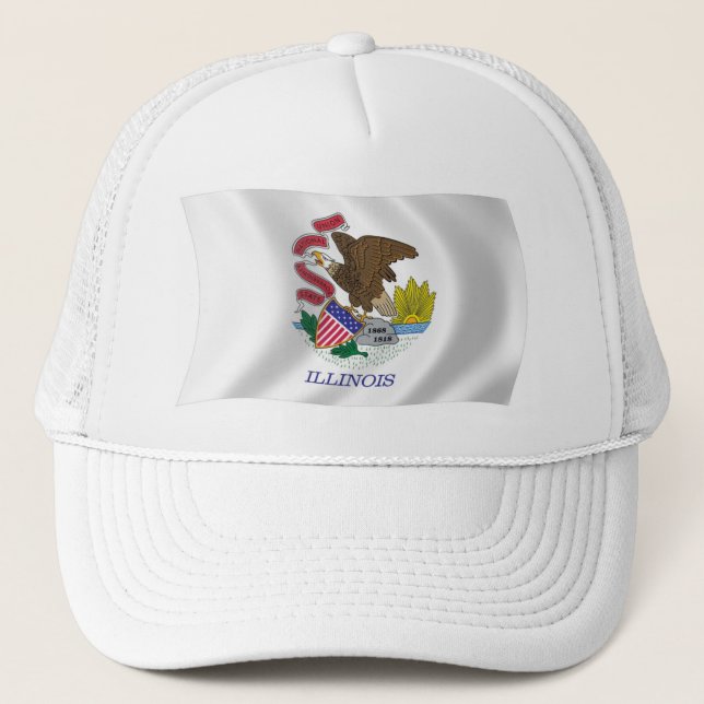 Illinois Flagga Hatt Truckerkeps (Framsida)