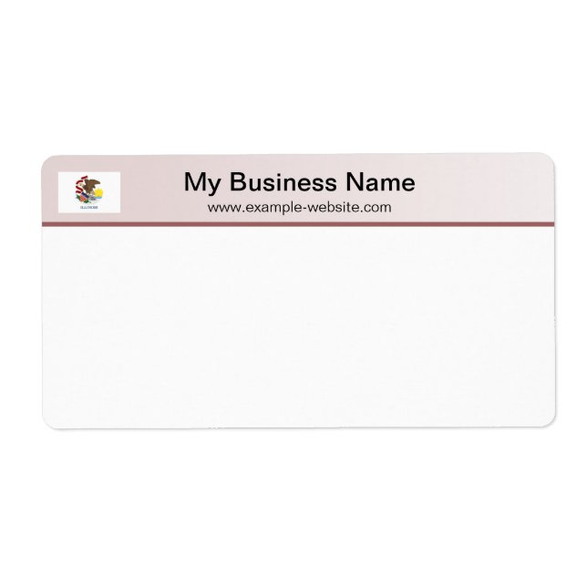 Illinois Flagga Header Shipping Label Fraktsedel (Framsidan)