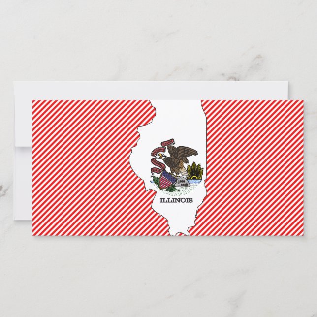 Illinois Flagga Karta (Framsida)