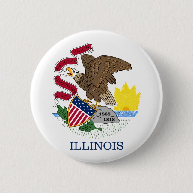 Illinois flagga knapp (Framsida)