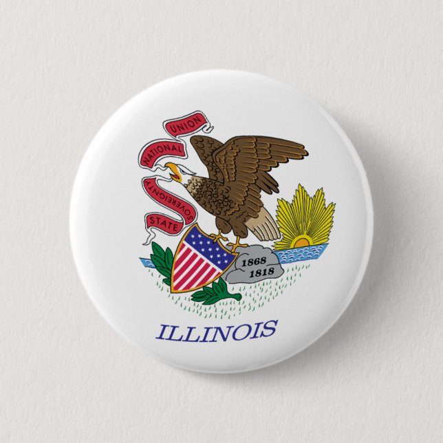 Illinois Flagga Knapp (Framsida)