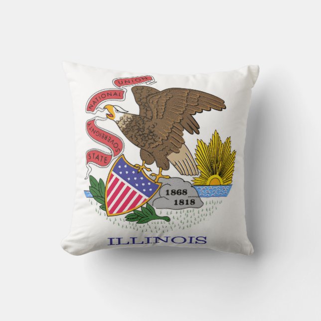 Illinois Flagga Kudde (Framsida)