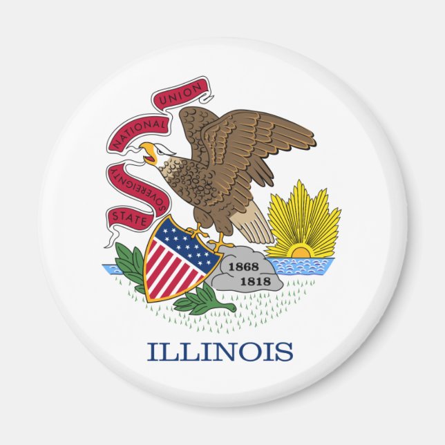 Illinois Flagga Magnet (Framsidan)