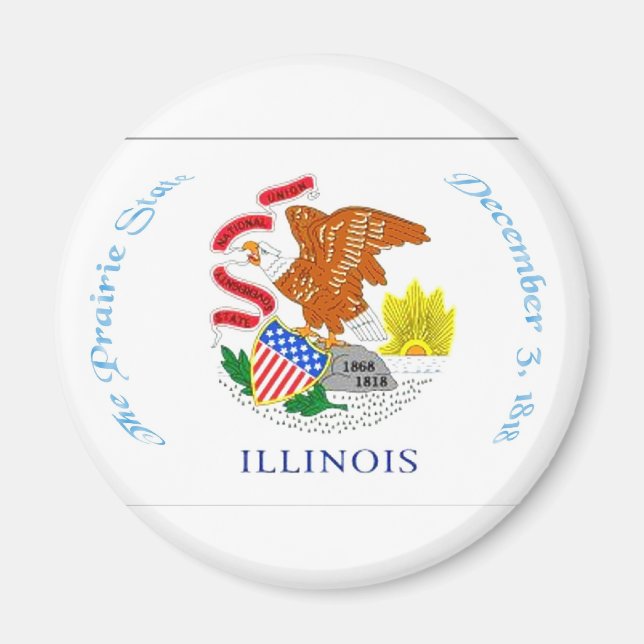 Illinois Flagga Magnet (Framsidan)