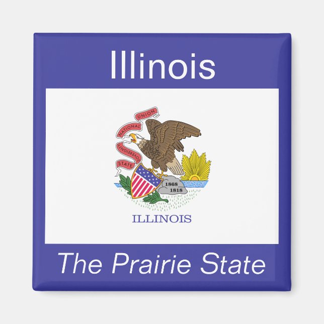 Illinois Flagga Magnet (Framsidan)