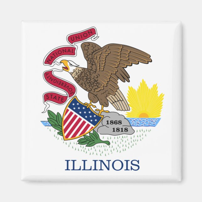 Illinois flagga magnet (Framsidan)