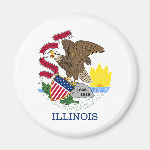 Illinois flagga magnet