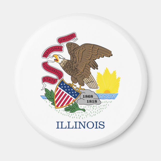 Illinois flagga magnet (Framsidan)