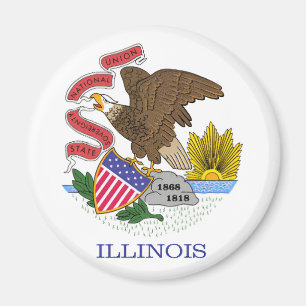 Illinois Flagga Magnet