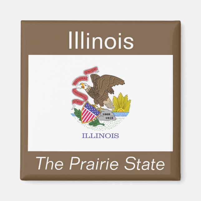 Illinois Flagga Magnet (Framsidan)