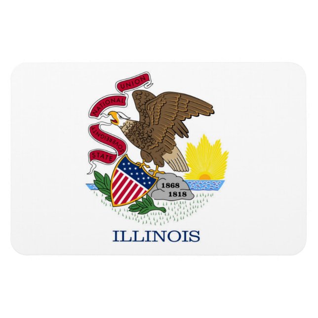 Illinois Flagga Magnet (Horisontell)