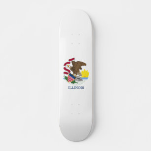 Illinois flagga mini skateboard bräda 18,5 cm