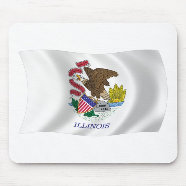 Illinois Flagga Mousepad Musmatta (Framsidan)