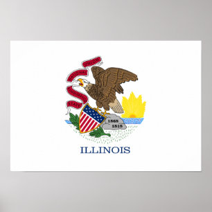 Illinois Flagga Poster