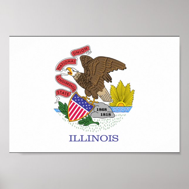 Illinois Flagga Poster (Framsidan)