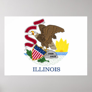 Illinois flagga poster