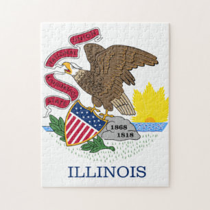 Illinois flagga pussel