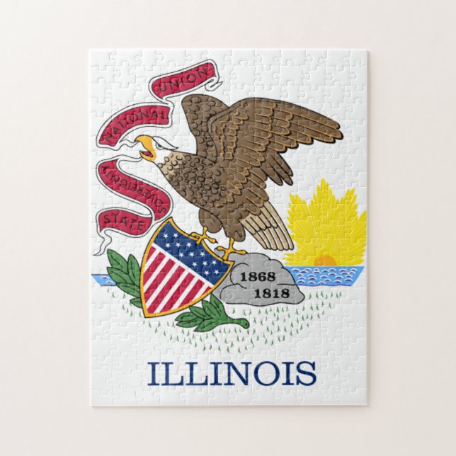 Illinois flagga pussel (Vertikal)