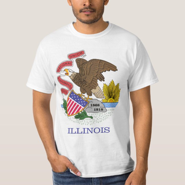 Illinois Flagga T Shirt (Framsida)