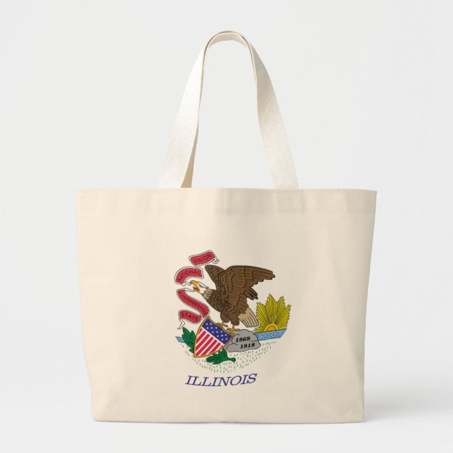 Illinois Flagga Totebag Jumbo Tygkasse (Framsidan)