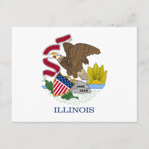 Illinois Flagga vykort