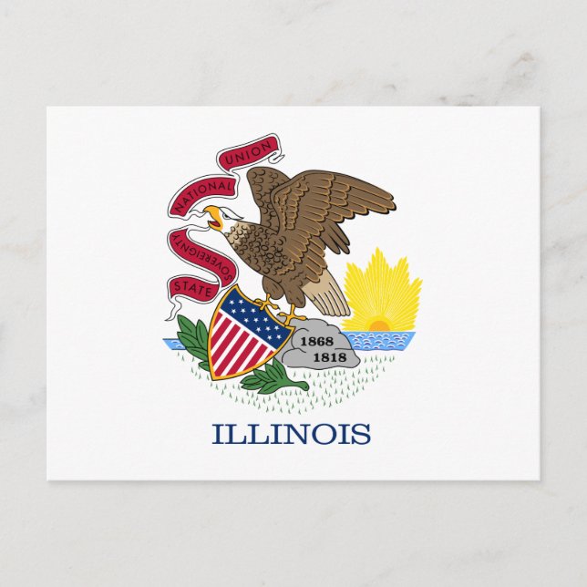 Illinois Flagga Vykort (Framsida)