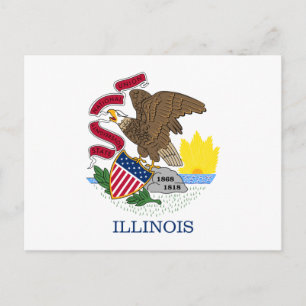Illinois flagga vykort