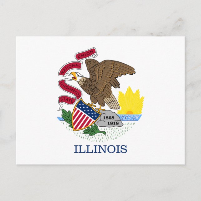 Illinois flagga vykort (Framsida)