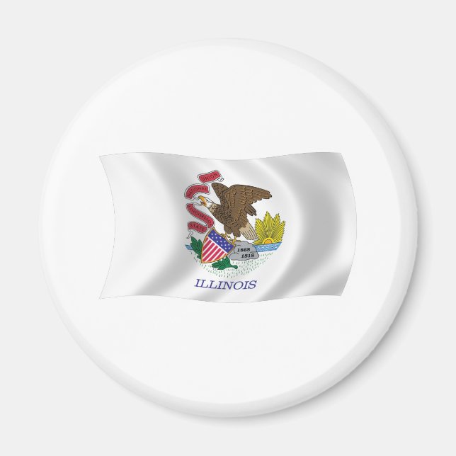 Illinois Flaggmagnet Magnet (Framsidan)