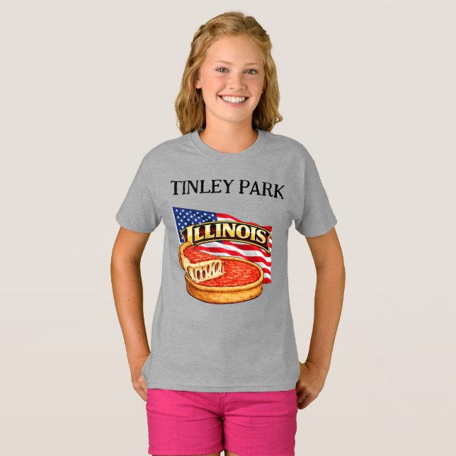 Illinois Flickas T-Shirt (Hel framsida)