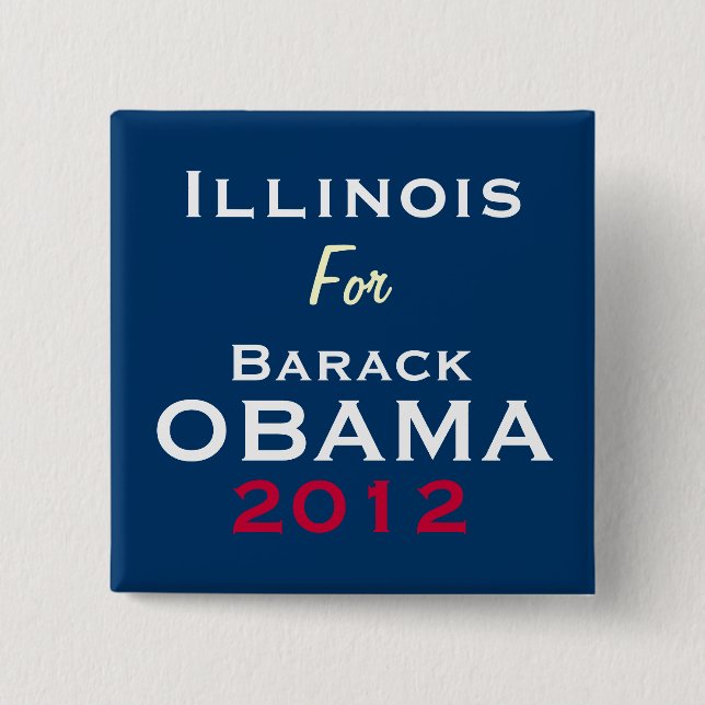 ILLINOIS för den OBAMA 2012 kampanjen knäppas Knapp (Framsida)