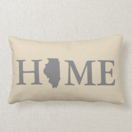Illinois för hem statliga grå färg & kräm lumbarkudde