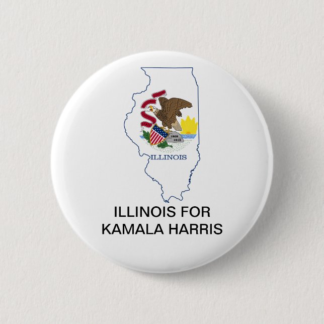 ILLINOIS for Kamala Harris 2024 Button Knapp (Framsida)