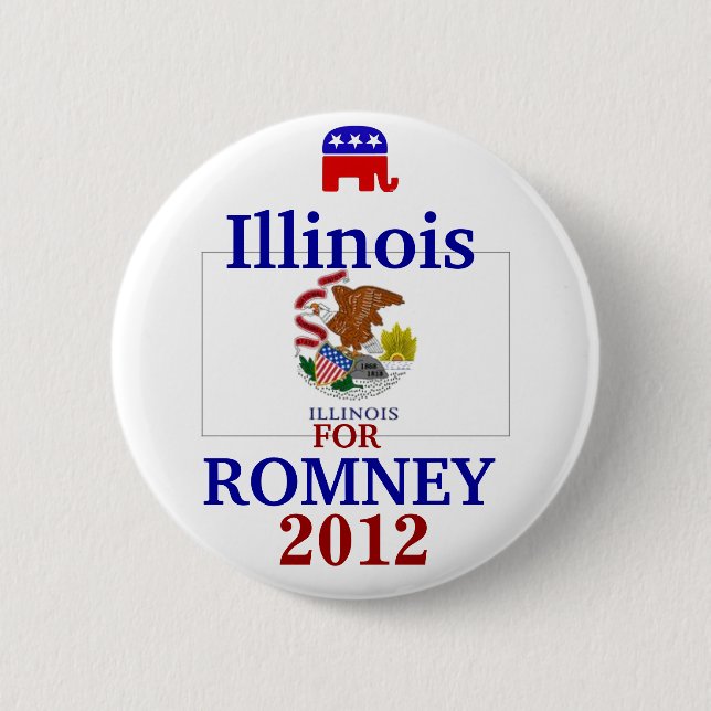 Illinois för Romney 2012 Knapp (Framsida)