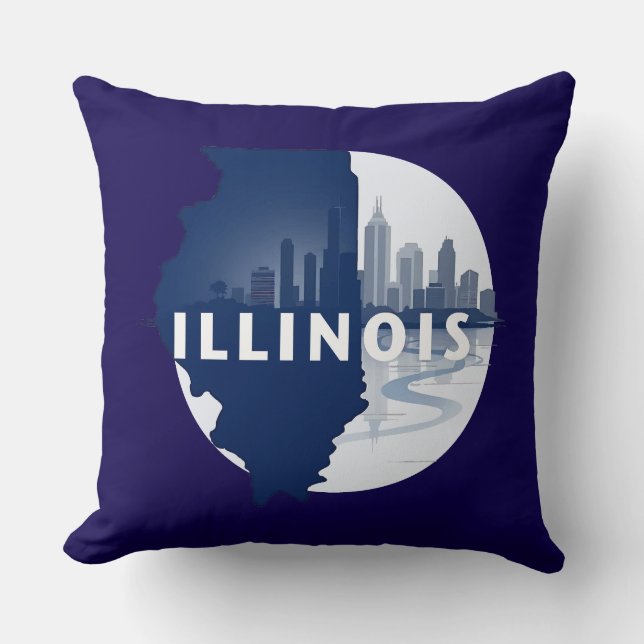 Illinois Förenta staterna Kudde (Framsida)
