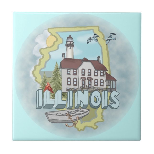 Illinois fyrkant tile kakelplatta (Framsidan)
