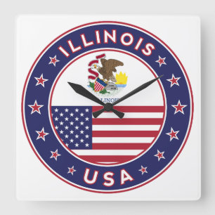 Illinois Fyrkantig Klocka