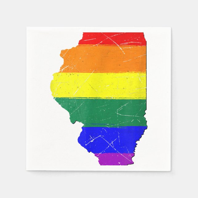 Illinois Gay pride Flagga Pappersservett (Framsidan)