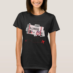 Illinois Girl Illinois Boarding Pass T Shirt