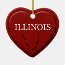 Illinois Heart Karta jul Ornamet