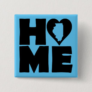 Illinois Hem Heart Stat Knapp Märke Pin