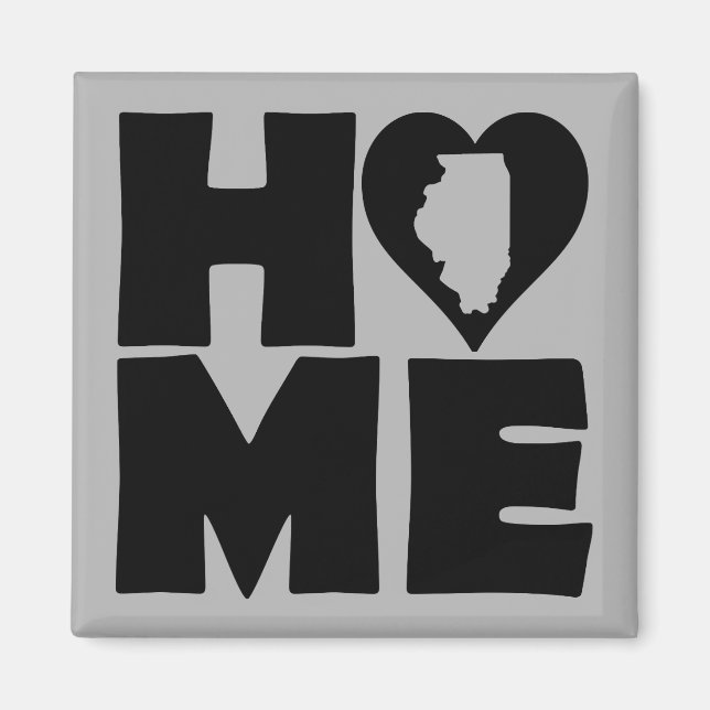Illinois Hem Heart State Kylskåpsmagnet (Framsidan)