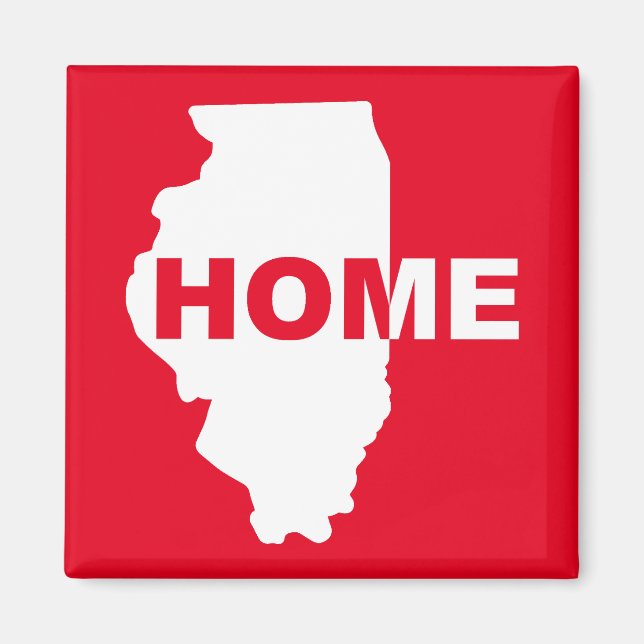 Illinois Hemma Från Hem Kylskåpsmagnet (Framsidan)