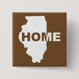 Illinois Hemmet Borta Från Hem Knapp Badge Pin