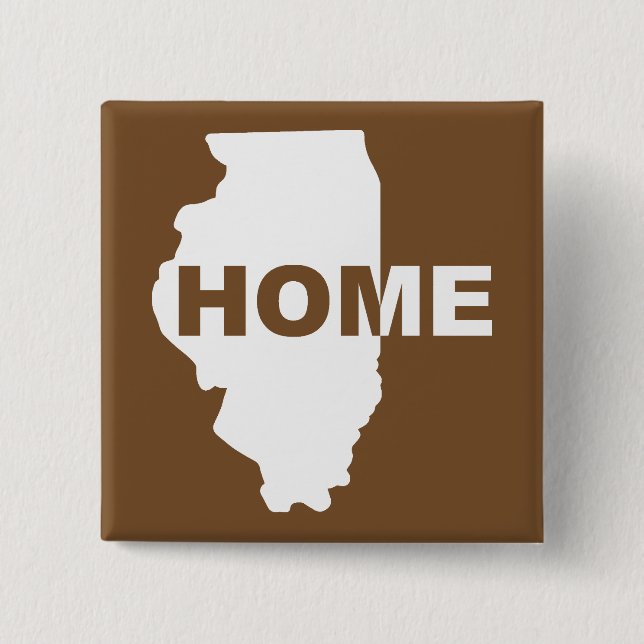 Illinois Hemmet Borta Från Hem Knapp Badge Pin (Framsida)